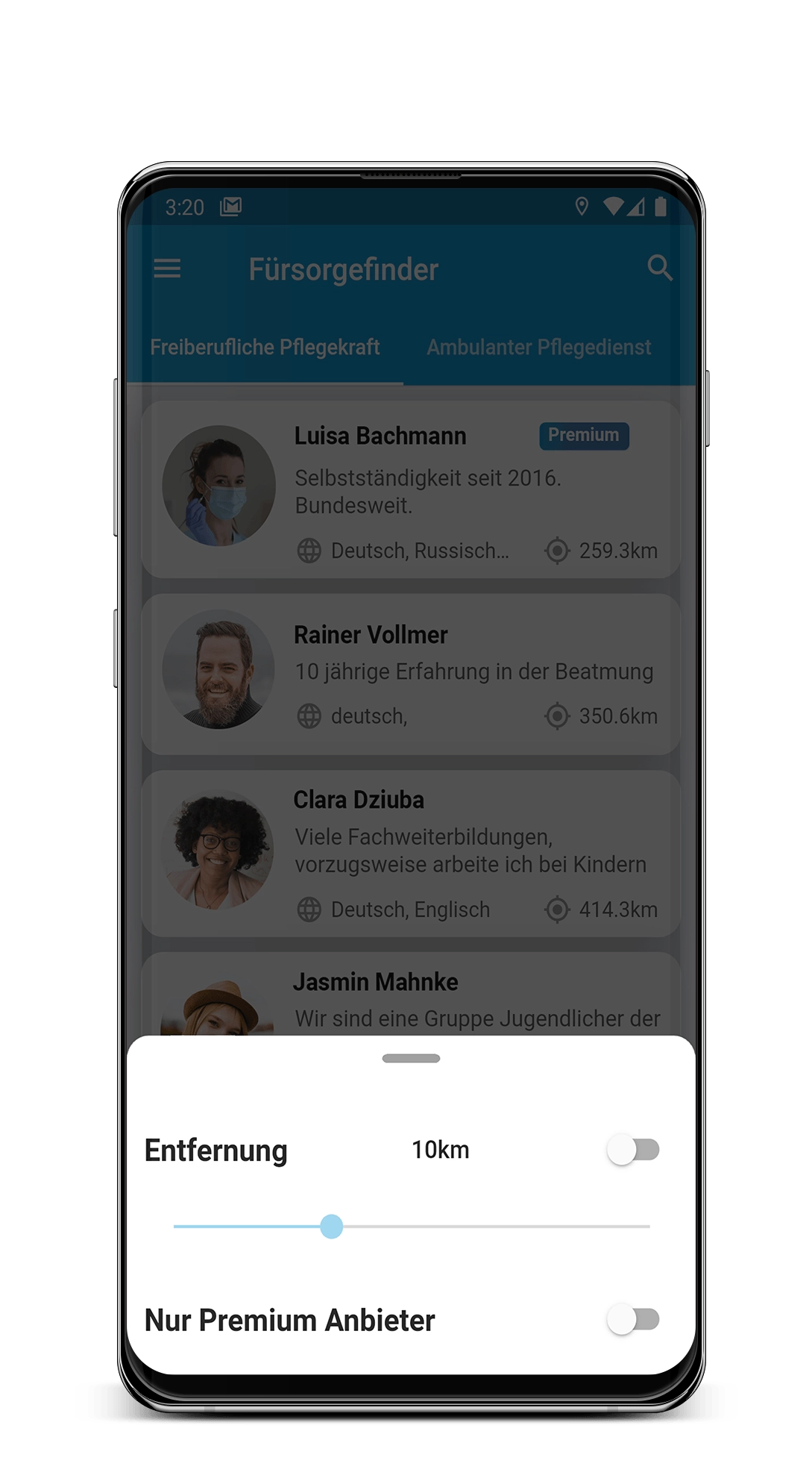 2 Kundenprojekt von PriorApps GmbH | App Entwicklung mit dem Namen Fürsorgefinder